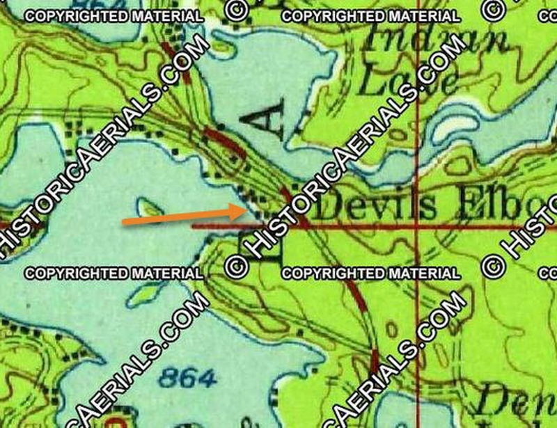 Olsons Resort - 1950'S Topo Map (newer photo)